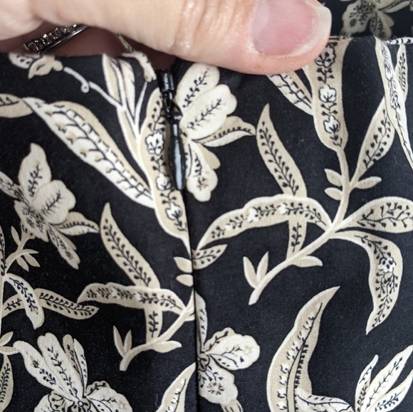 GAP Stretch Cotton Strapless Black Floral Dress - Picture 11 of 13